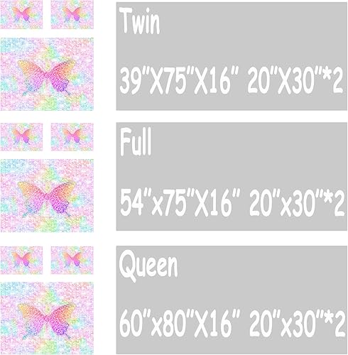Miniatura 4 de CVHouse Juego de sábanas de mariposa arcoíris tamaño individual para niñas, niños, adolescentes, juego de ropa de cama de 4 piezas con 1 sábana