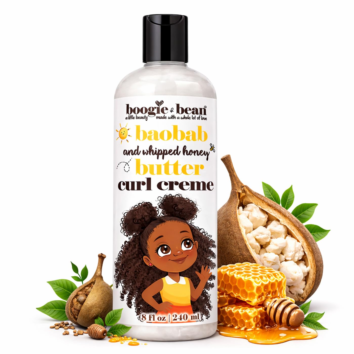 Babobab Baby Hair Moisturizer for Black Babies and Kids, Curl Creme and Leave in Conditioner, Toddler and Baby Hair Products
