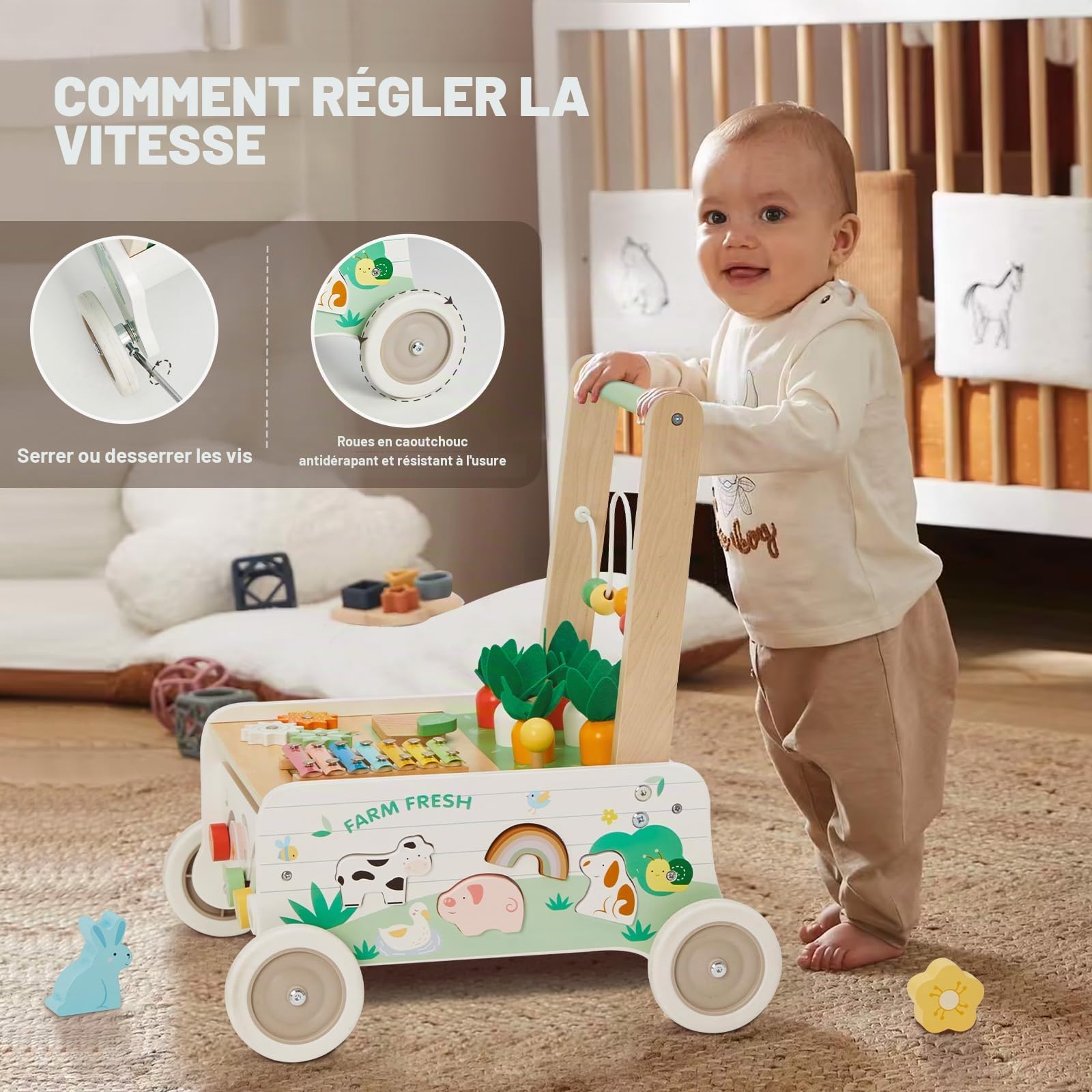 Labebe - Trotteur Bebe, Marcheur, Chariot de Marche, Chariot Enfant, Trotteur pour bébé de 1 à 3 Ans