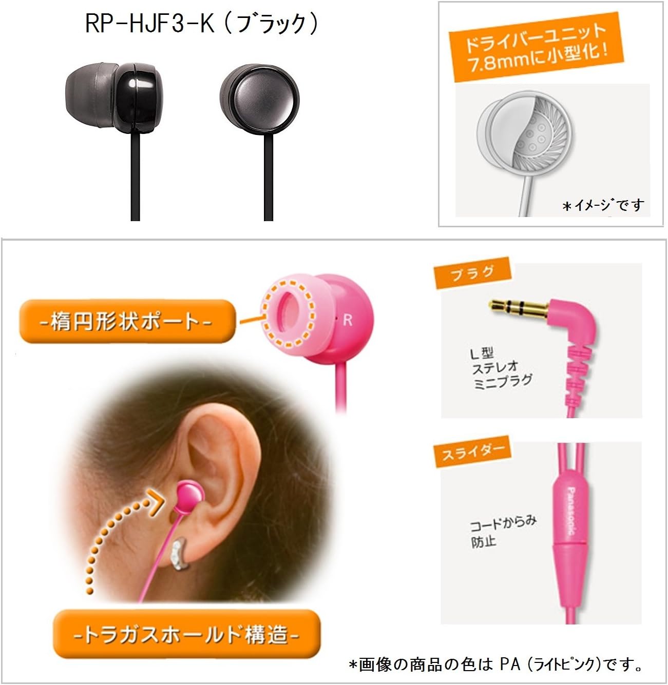 Amazon Com Panasonic Stereo Earphones Suites Jewel Black Rp Hjf3 K Japan Import Electronics