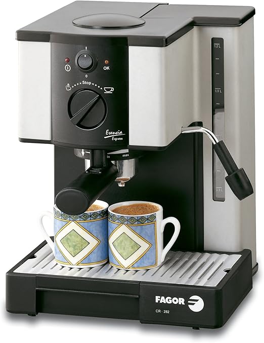 Fagor CR-282, Plata/Negro, 1000 W, AC 220-230V@50Hz, 255 x 360 x 260 mm,  6150 g, 7500 g - Máquina de café : Amazon.es: Hogar y cocina