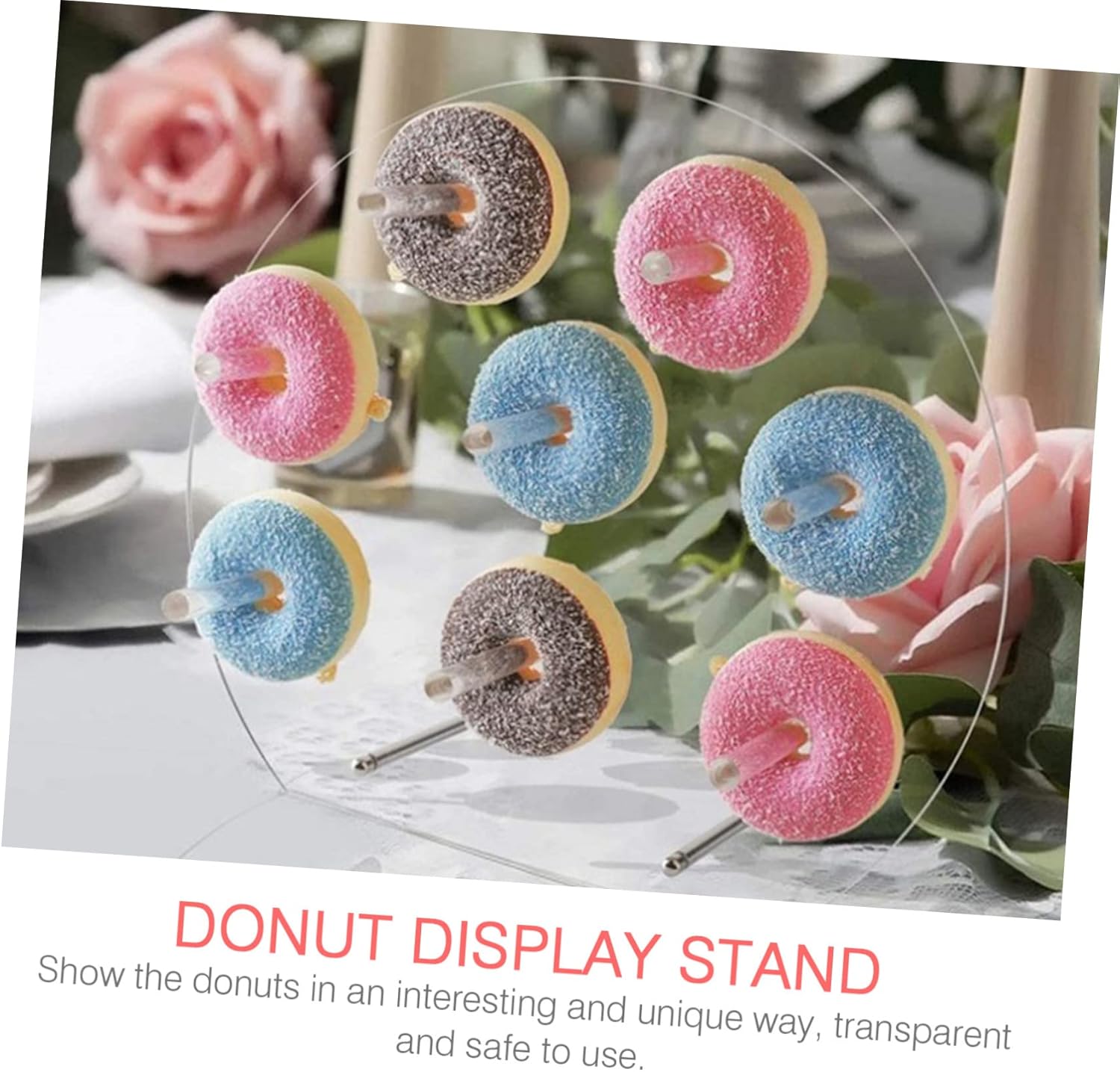Ciieeo 1Set Elegant Donuts Display Stand Clear Rack for Party Wedding Birthday and Banquet Decorations Versatile Storage for Desserts and Jewelry