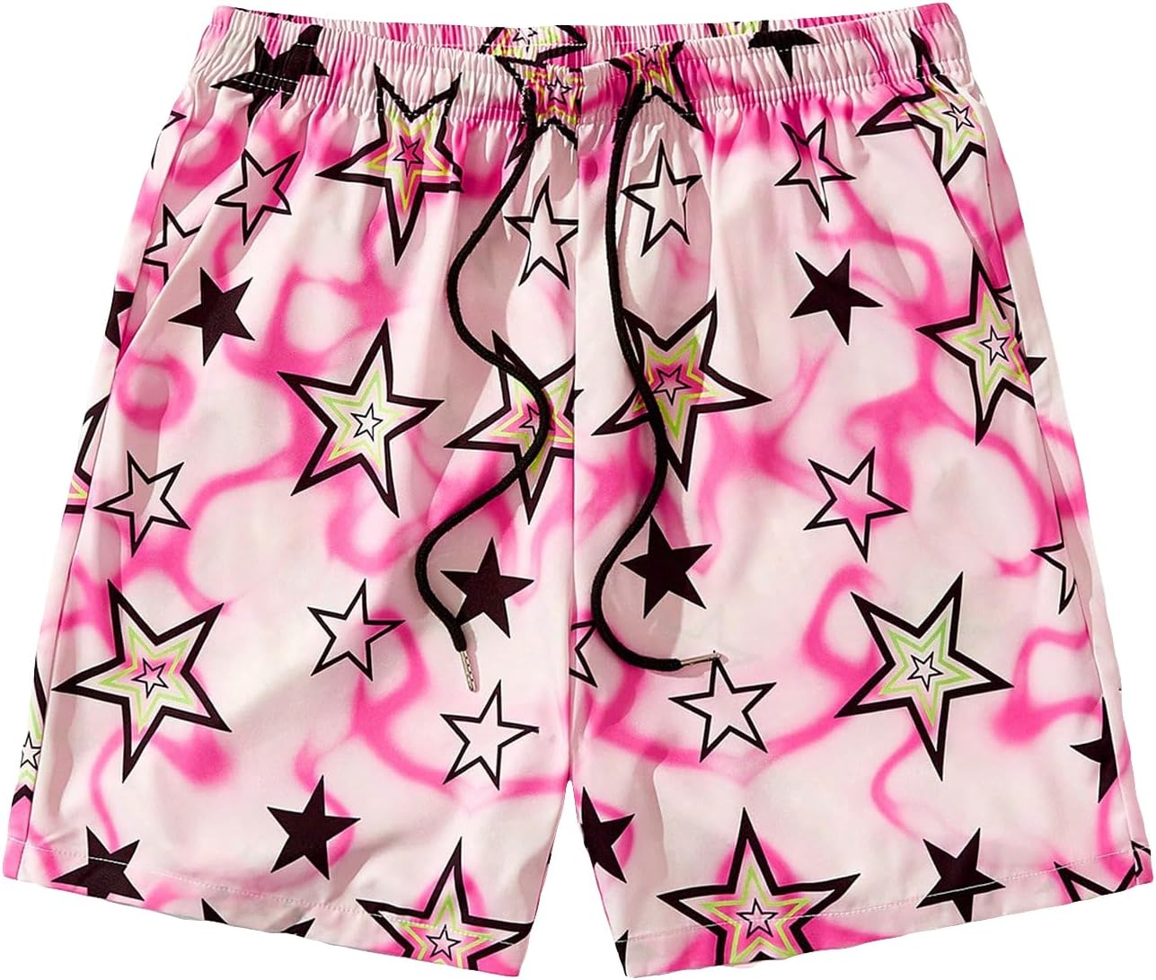 SHENHE Men's Graphics Shorts Drawstring Waist Print Workout Track Streetwear Shorts with Pocket