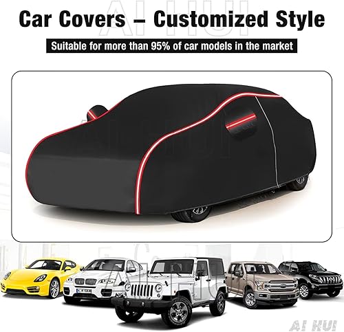 Miniatura 7 de AI HUI - Funda impermeable para automóvil, compatible con Nissan NP300 Navara, funda impermeable para todo tipo de clima, 100% impermeable, para
