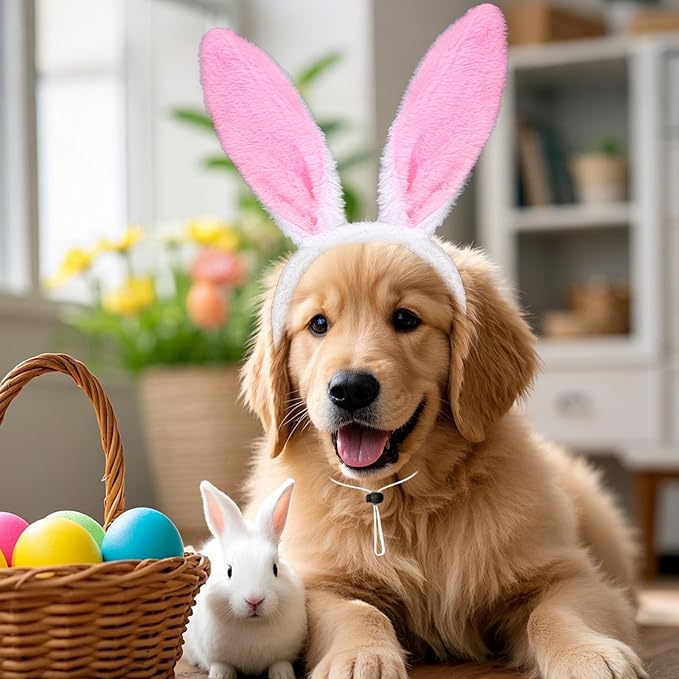 Disfraz de Orejas de Conejo para Perro Pascua, Accesorio Rosa miniatura 6