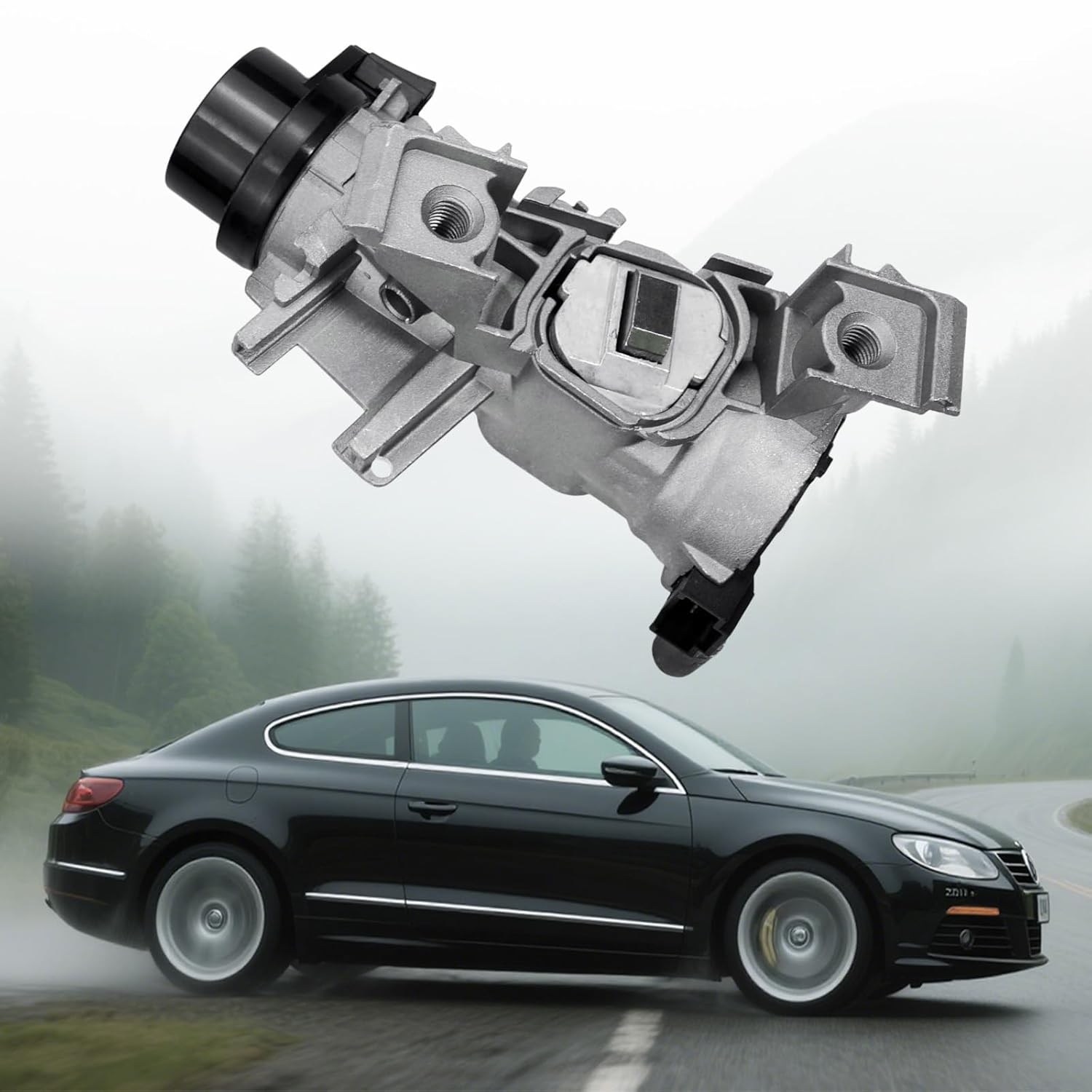 1K0905851B Ignition Switch Lock Cylinder Assembly with Intelligent Key Fit for Volkswagen VW Jetta 2006-2018 Golf 2004-2011 EOS 2007-2011 Rabbit 2006-2009 Tiguan 2008-2011 Replaces 1K0905841 1K0905865