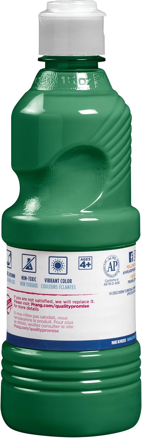 Prang Ready-to-Use Tempera Paint, Green, 16 Oz., 1 Count
