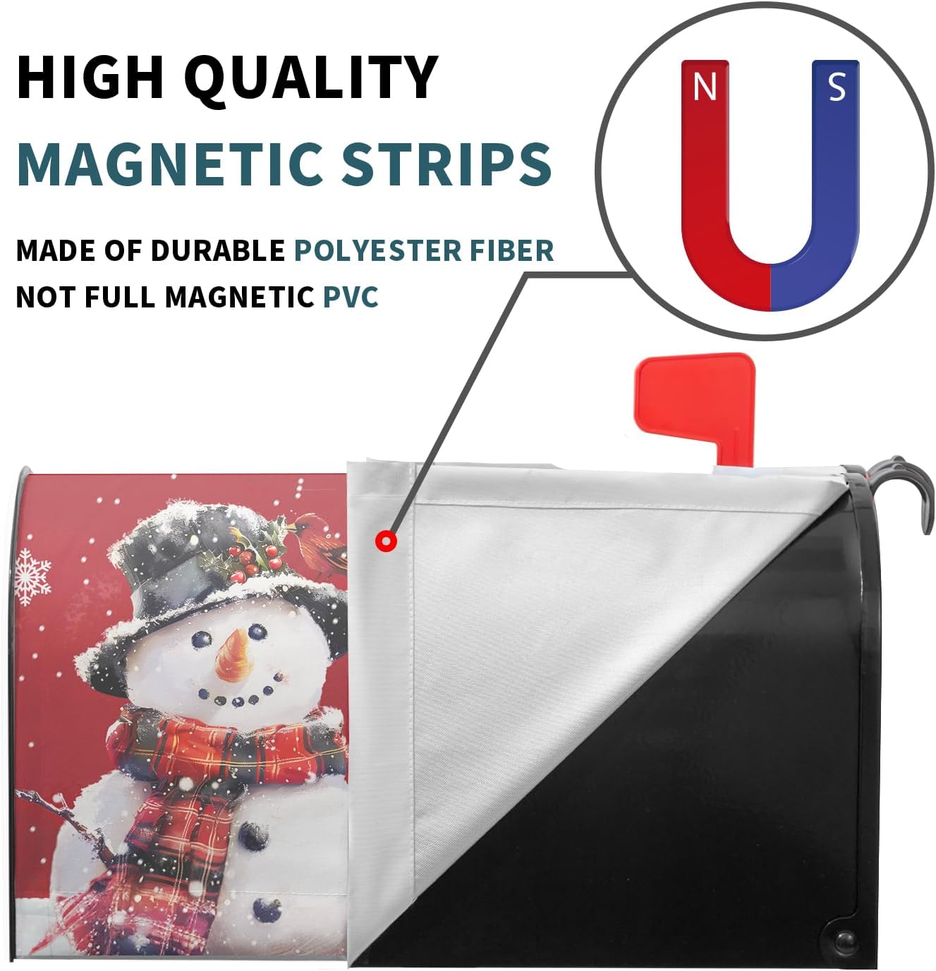 Merry Christmas Mailbox Covers Winter Snowman Mailbox Cover Magnetic Large Size 21x25.5 Inch Christmas Winter Mailbox Cover Magnetic Mailbox Wraps Post Letter Box Cover Holiday Outdoor Decoration