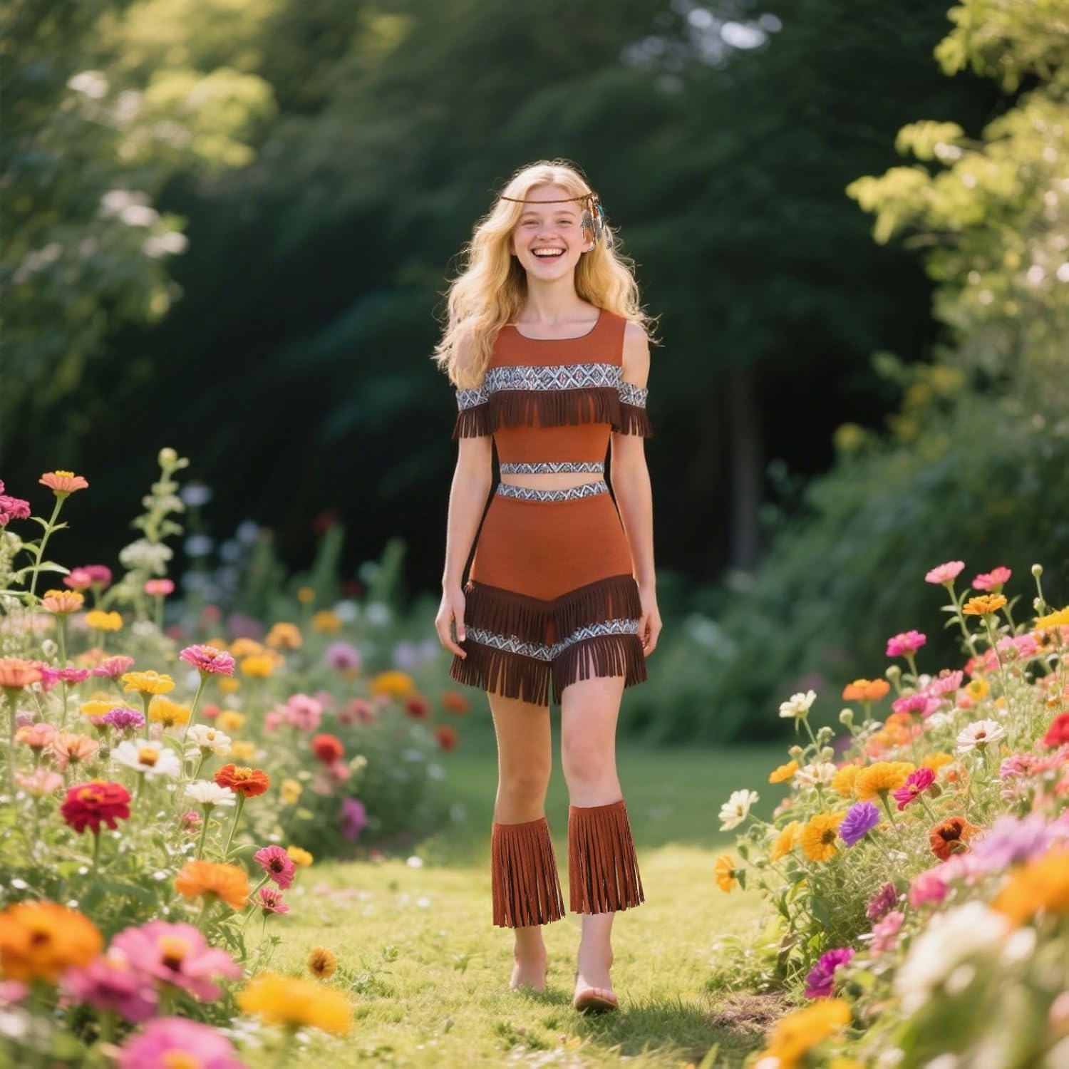 Adult Native American Costume Indian Tribal Clothing Women Halloween Cosplay - Image 6