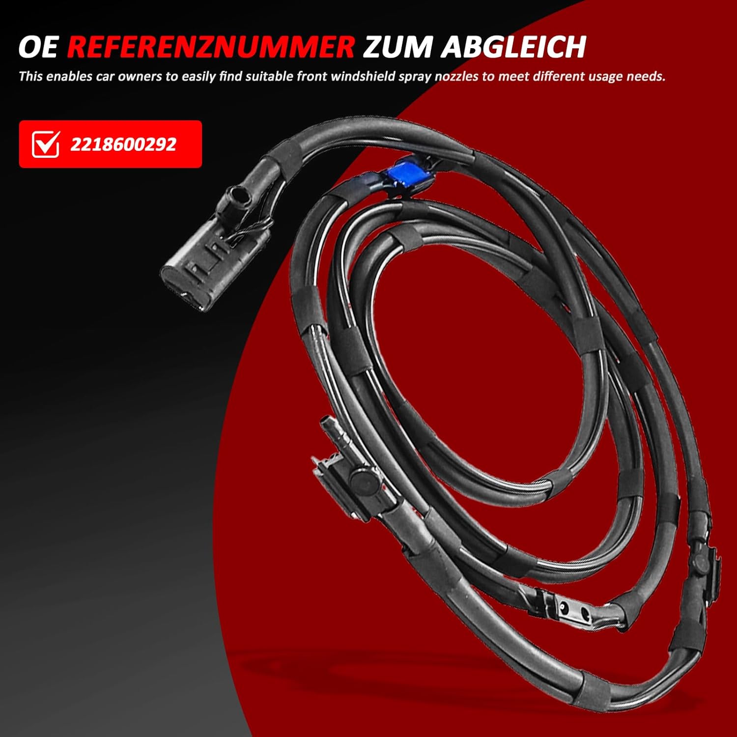 Windshield Washer Hose Compatible with Mercedes-Benz CL550 CL600 S350 S400 S550 S600 / S63 S65 CL63 CL65 AMG Replace# 2218600292 A2218600292 724546201 65886 30080030 V30080030