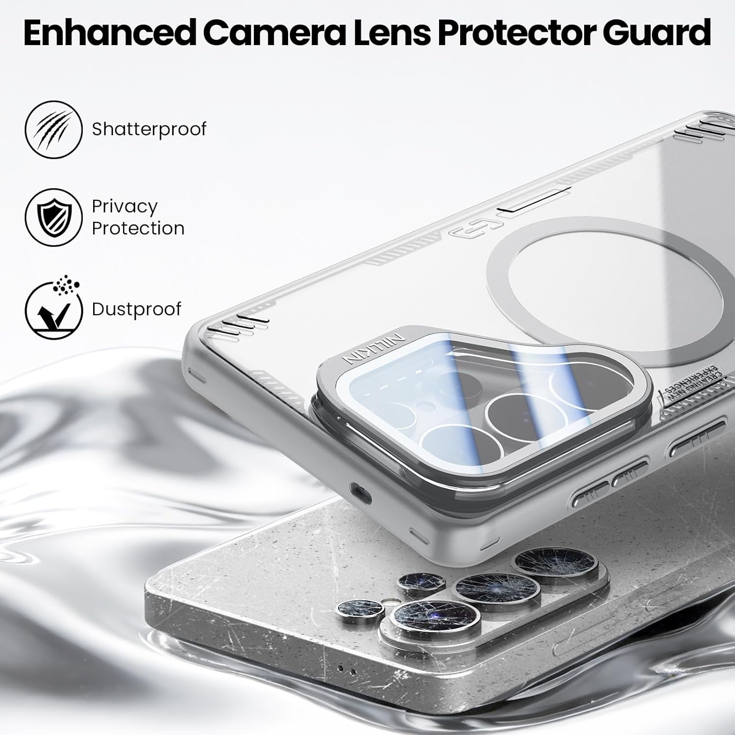 Nillkin for Samsung Galaxy S26 Ultra Case Clear, Compatible with MagSafe, Never Yellow & Biodegradable Material, Adjustable Kickstand, Full Camera Protection, S26 Ultra Case with Stand 6.9'', Gray
