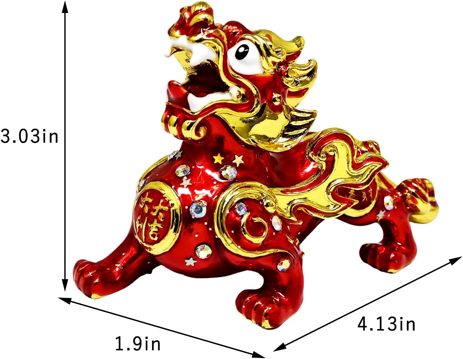 Fengshuibringluck Feng Shui Red Big Auspicious Pi Xie Pi Xiu Pi Yao Amulet Statue
