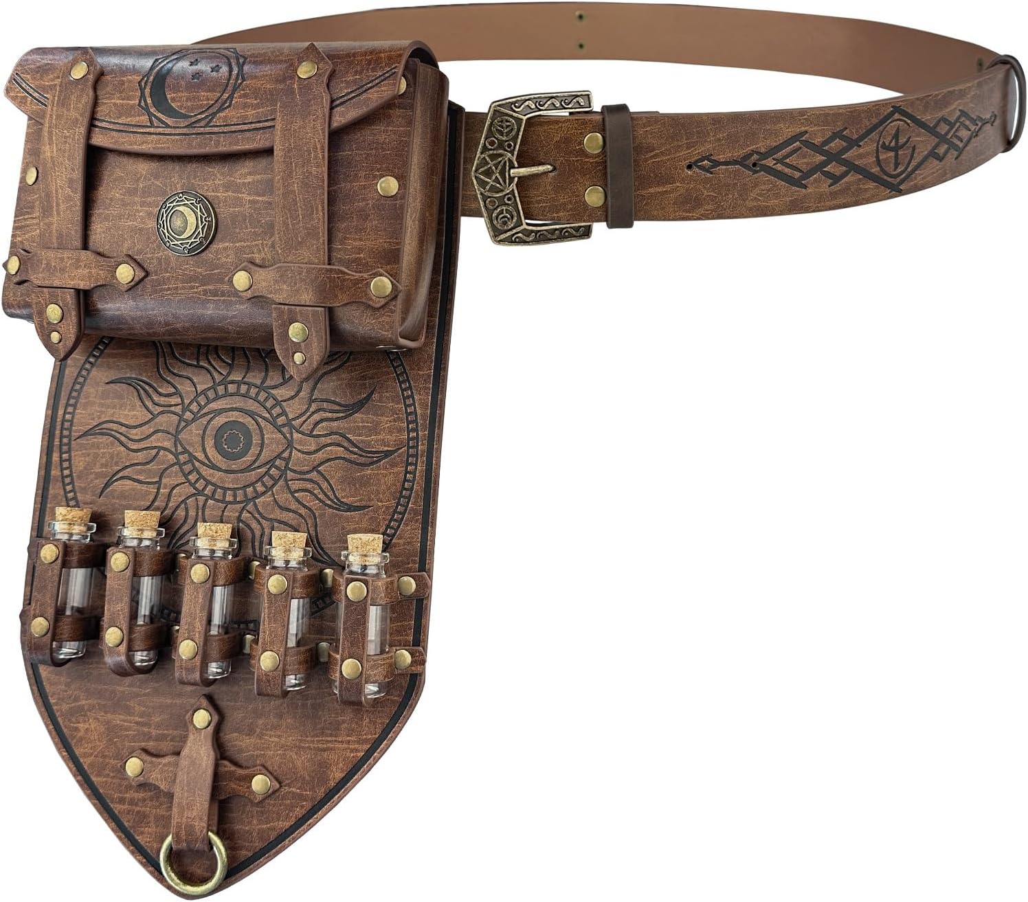 Adjustable Medieval Leather Belt Suit Durability Comfort Belt Street Styles Belt for Cosplay Event