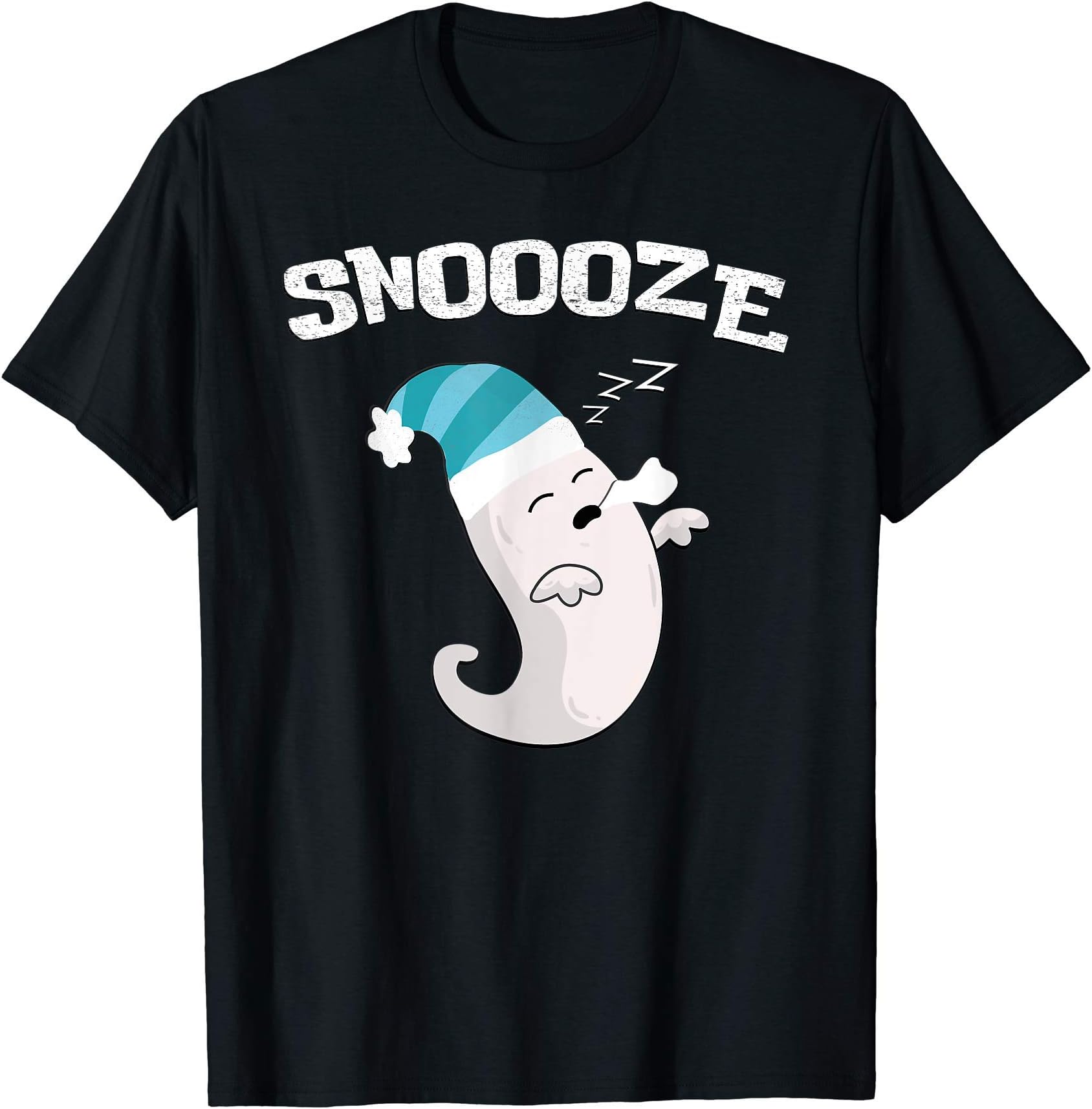 Funny and cute ghost snoooze boo Halloween men, women, kids T-Shirt