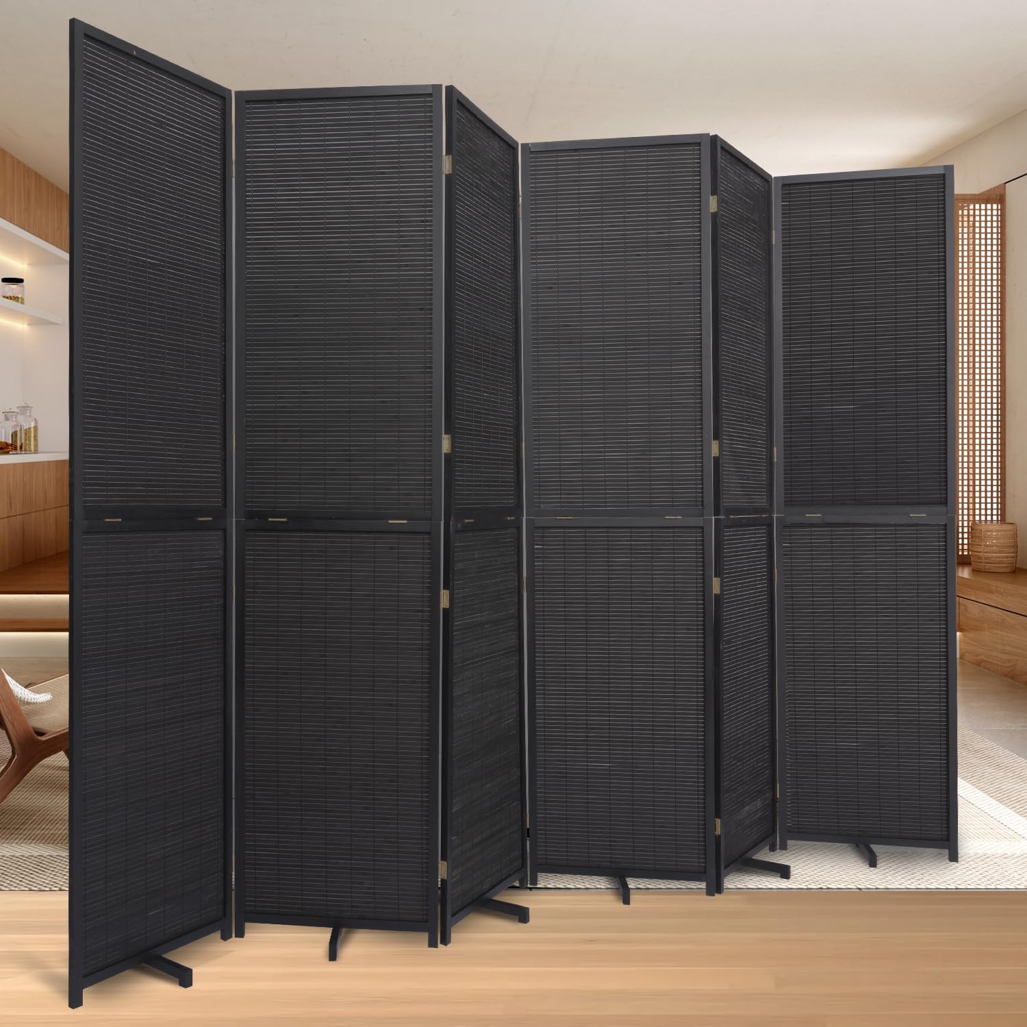 HOMSCREENER Hand-Made Natural Bamboo Room Divider