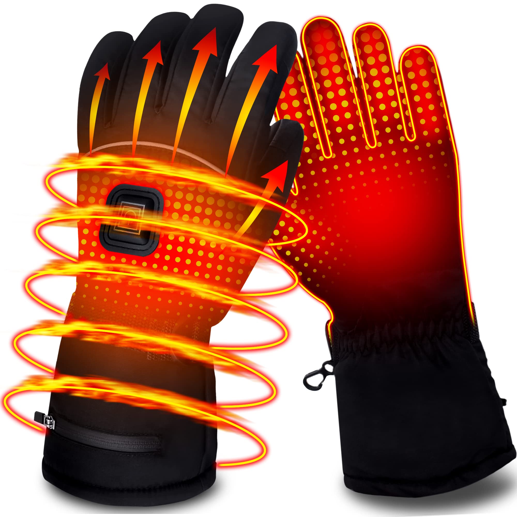 Magnolia Heated Gloves Liners for Women Men Rechargeable Electric 7.4V Battery Heating Gloves with 3 Adjustable Heat Settings,Warmer Touchscreen Heated Gloves(XL) for Skiing Hunting Motorcycle Camping