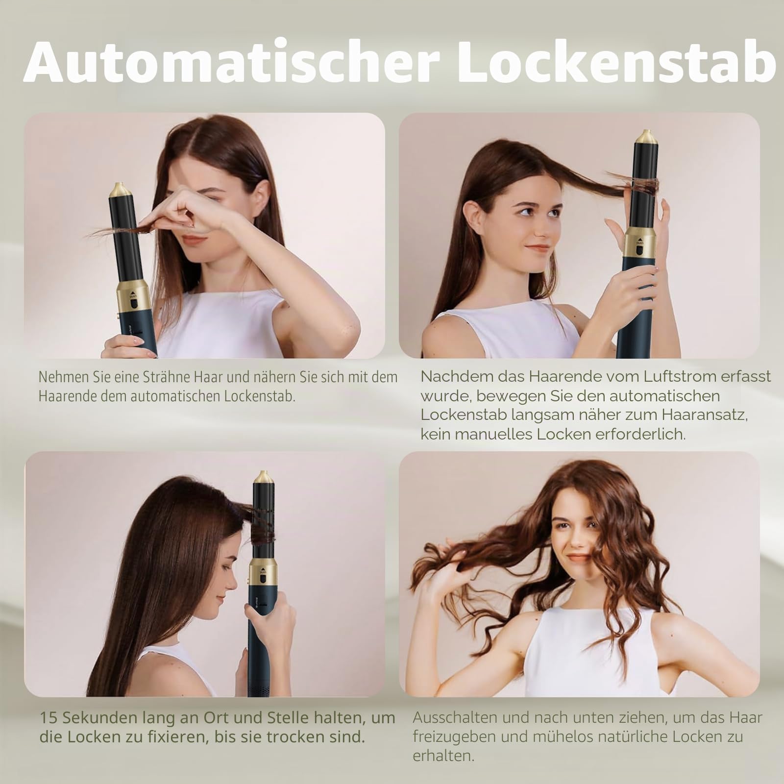 Journeyside 5 in 1 Hairstyler, 1000W Multifunktions Warmluftbürste mit 5 Zubehörteilen, 3 Temperaturen, 360° Schwenkbares Heckdesign, Hairstyler zum Haareaufplustern, Trocknen, Glätten, Locken，Blau