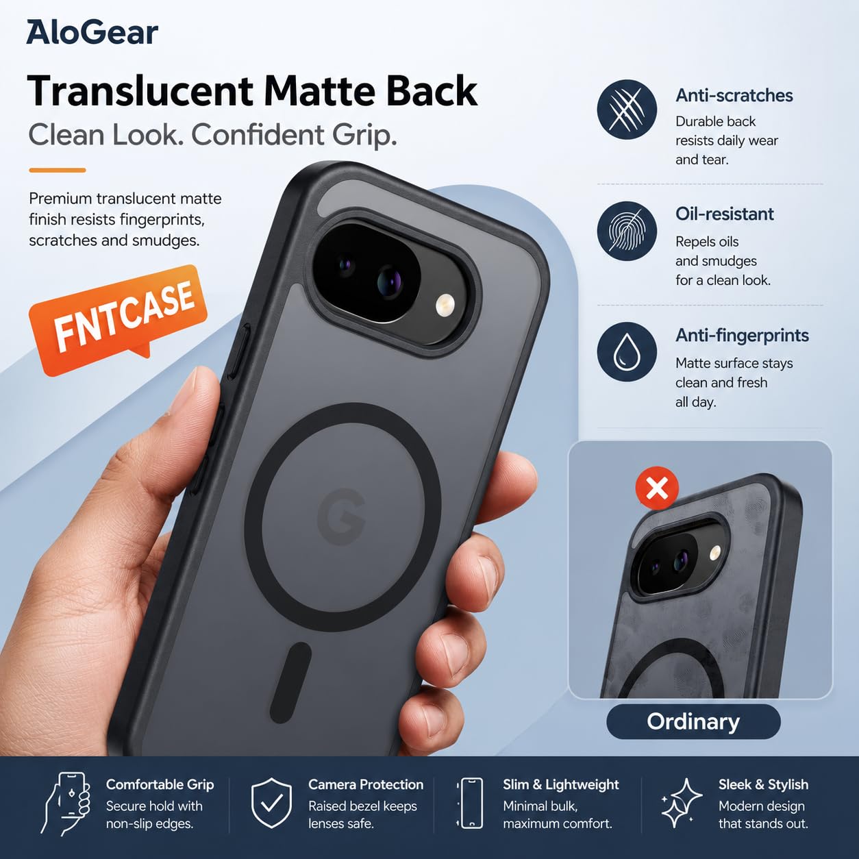 Translucent Case Cover for Pixel 10A, Aero-Space Grade Protection Cover (Frosted Matte Black Magnetic) — Amazon image 5