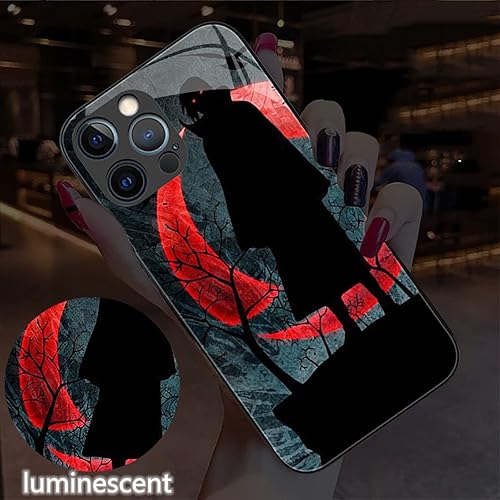 Miniatura 9 de Funda con luz LED compatible con iPhone 12ProMax, cubierta trasera de vidrio templado brillante a prueba de golpes, para mujeres geniales y hombres