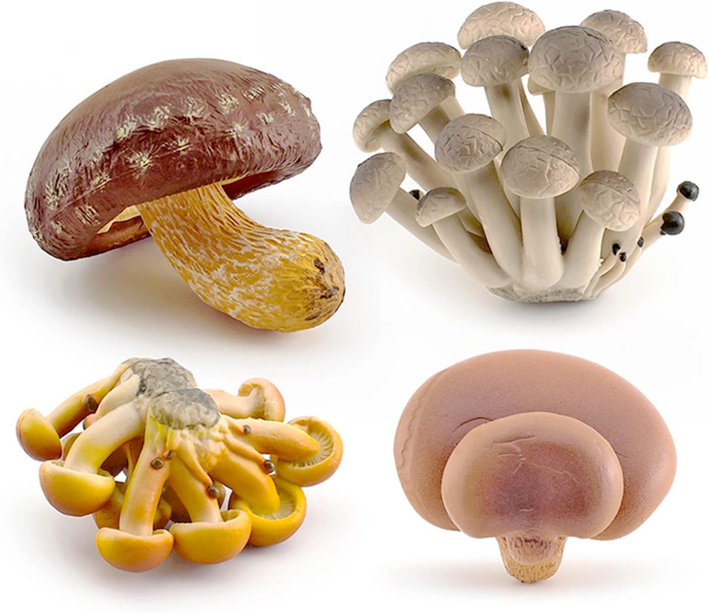 4 Pcs Resin Miniature Mushroom Figurine Simulation Mushroom Garden Mushroom Decor Artificial Emulation Mushroom for Fairy Garden Pots Lawn Outdoor Decoration, Brown