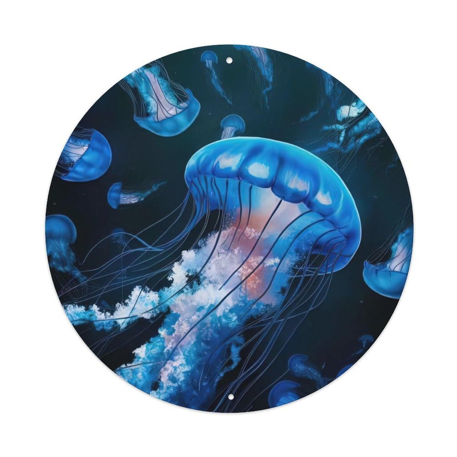 Animal Artwork Jellyfish in The Deep Metal Tin Sign
