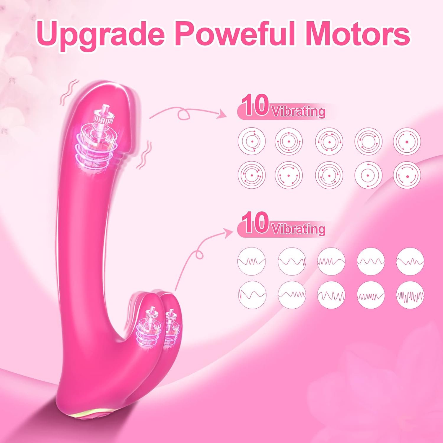 G Spot Rabbit Vibrator Bendable Clitoral Stimulator, YIRSA Realistic Dildo with 10 Vibration Modes, Soft Silicone Bunny Clit Vagina Nipple Stimulation Adult Sex Toys for Women Couple (Rose Red)