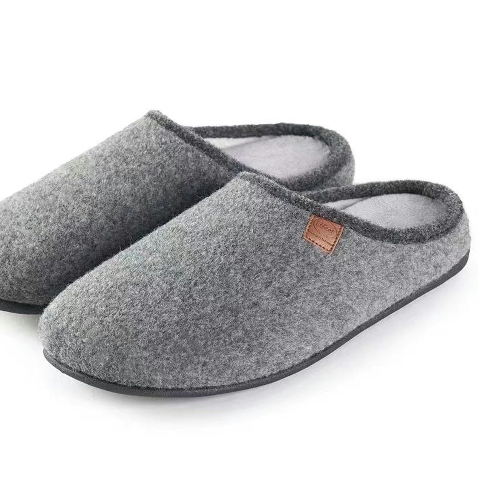 Pantofole Donna Pantofole da Uomo Pantofole in Feltro Stile Memory Foam Anti-cedimento-grigio-44-45