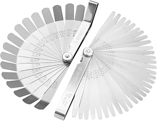 Spurtar Stainless Steel Feeler Gauge Set: 32 Tapered + 16 Offset Blades, Dual SAE/Metric for Valves, Spark Plugs, Pistons, Guitar Gaps