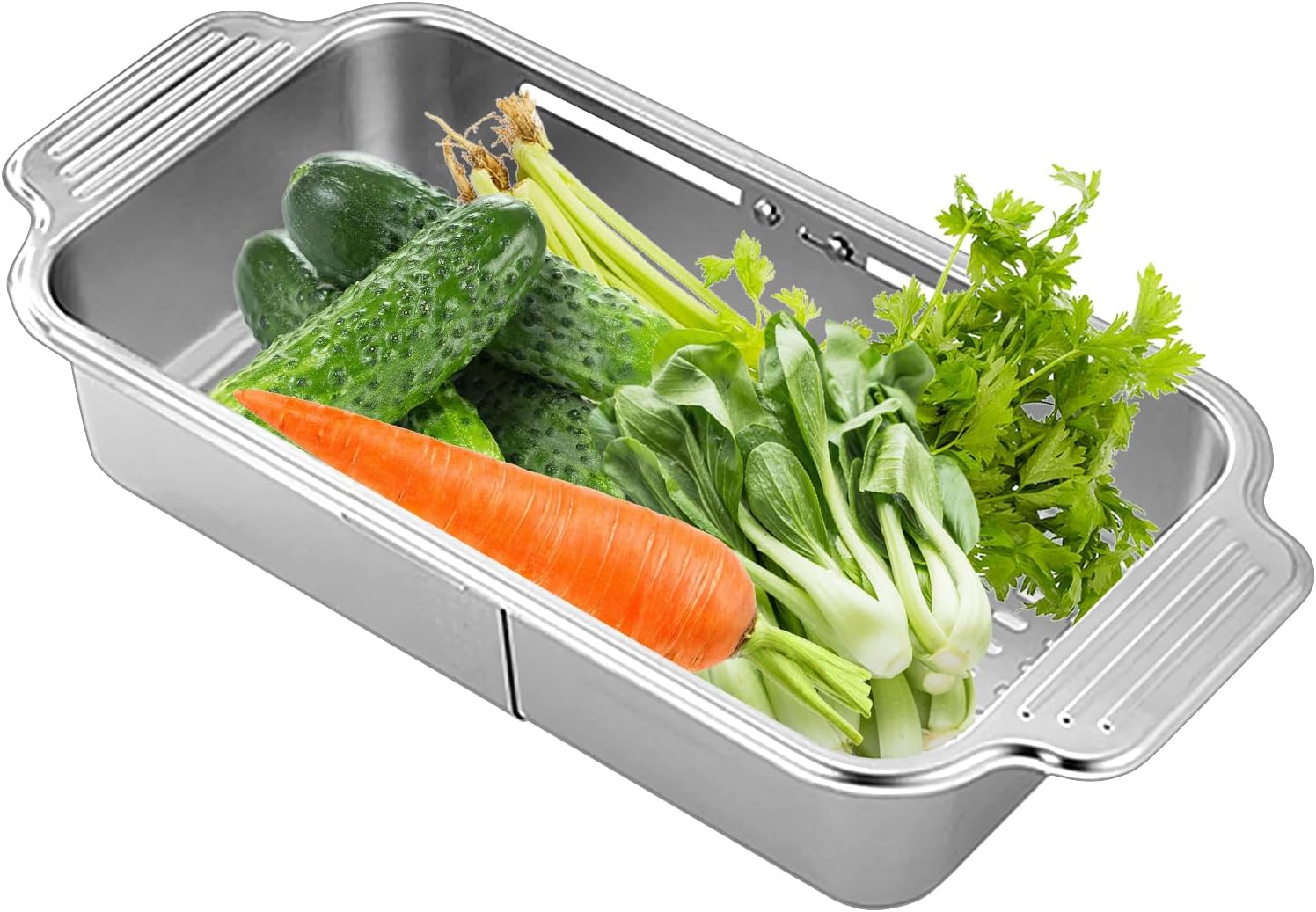 Over The Sink Dish Drainer | Over The Sink Dish Drying Rack for Kitchen | Expandable Basket Stopper Strainers for Home Counter Bathroom Vegetable Fruit Food