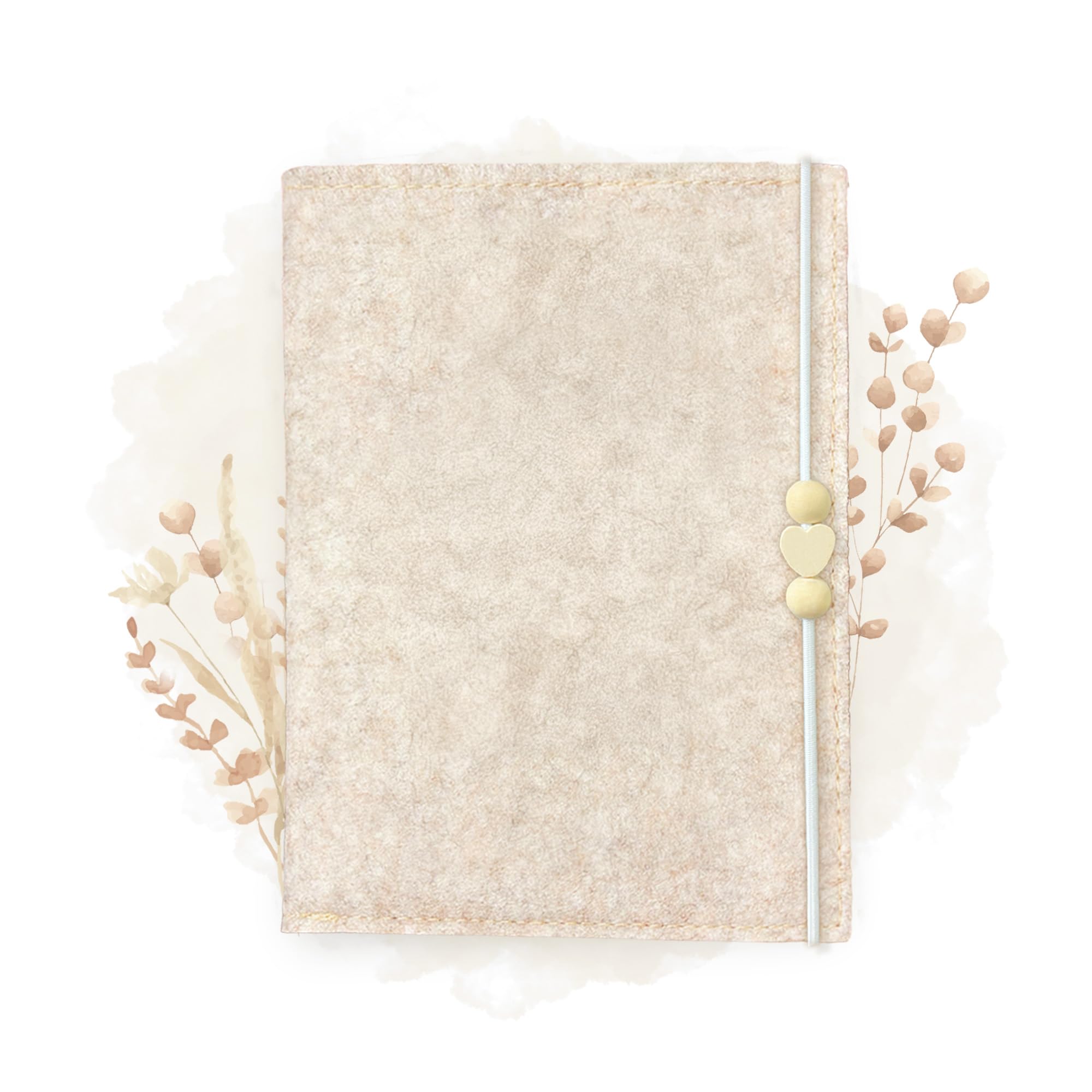 Mutterpass Hülle aus Filz mit Holzperlen – Schutzmappe für Mutterpass & Dokumente – Praktisches Geschenk für werdende Mamas, Schwangerschaft Organizer