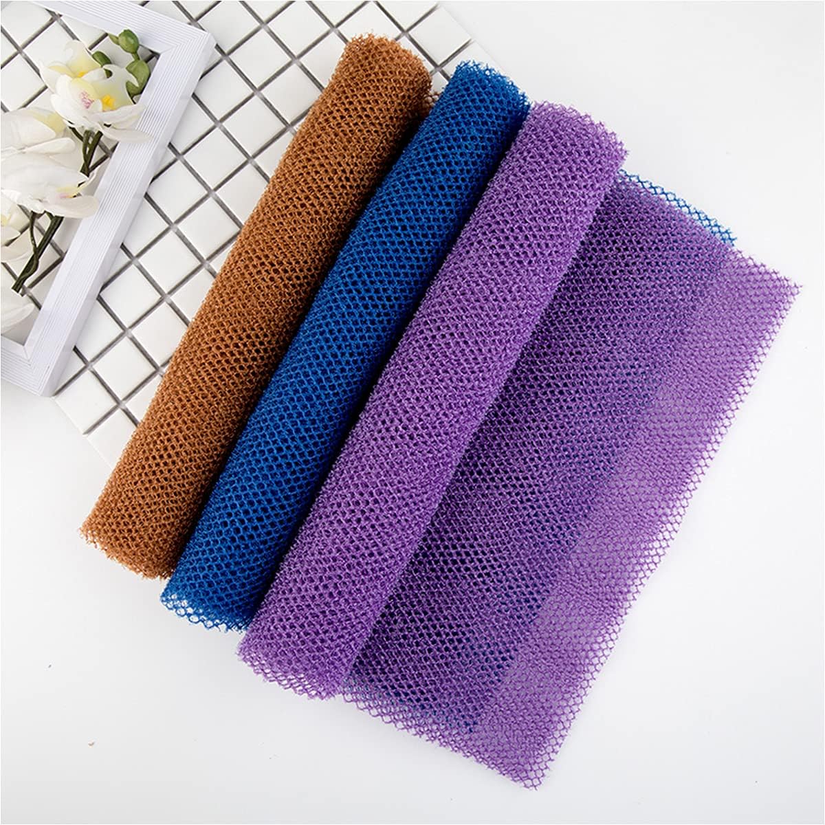 3 Pieces African Bath Sponge African Long Net Washcloth Exfoliating Shower Body Scrubber Back Scrubber Skin Smoother for Women Men Daily Use : Beauty & Personal Care