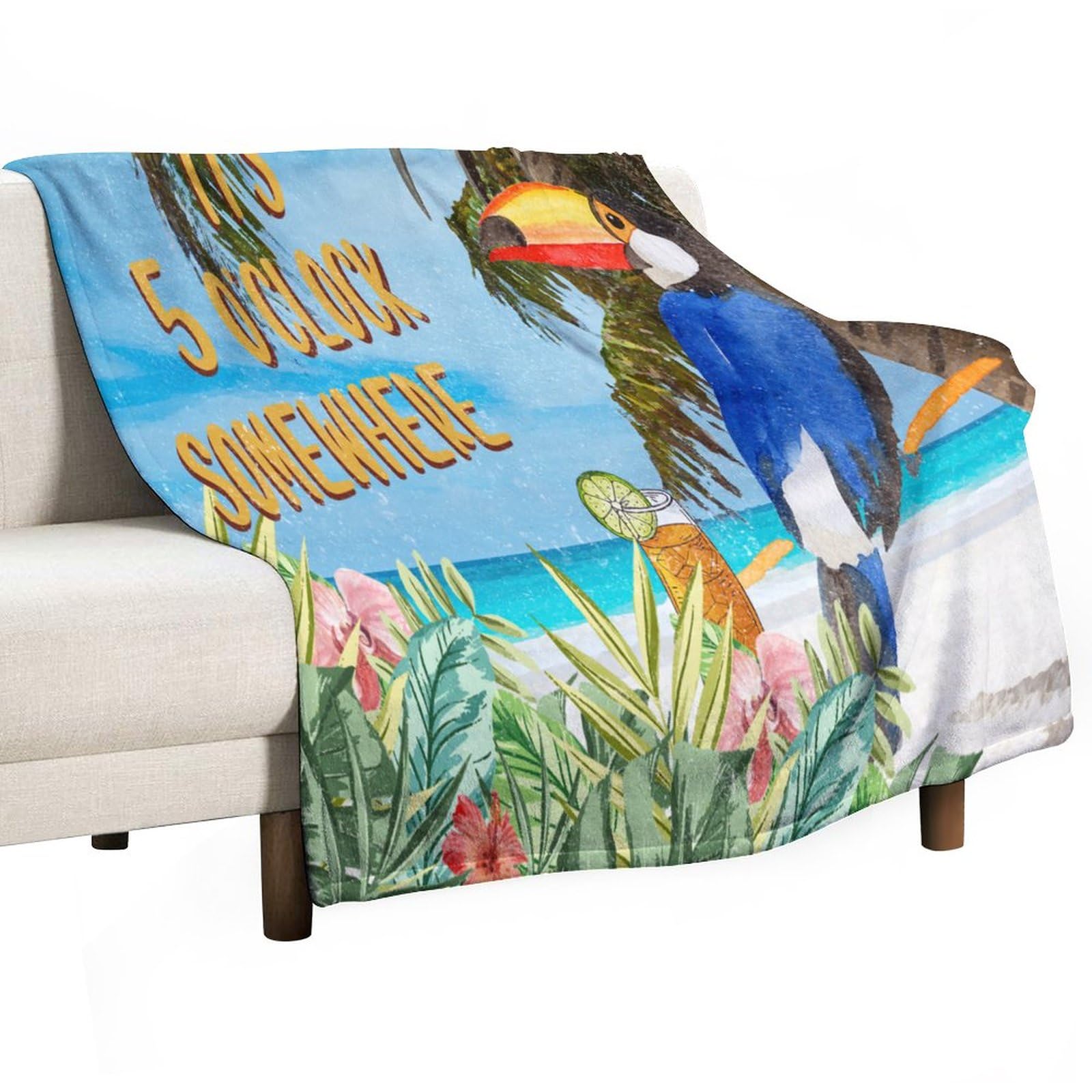 Couverture de lit It's Five O'Clock Somewhere plaid cocooning canapé