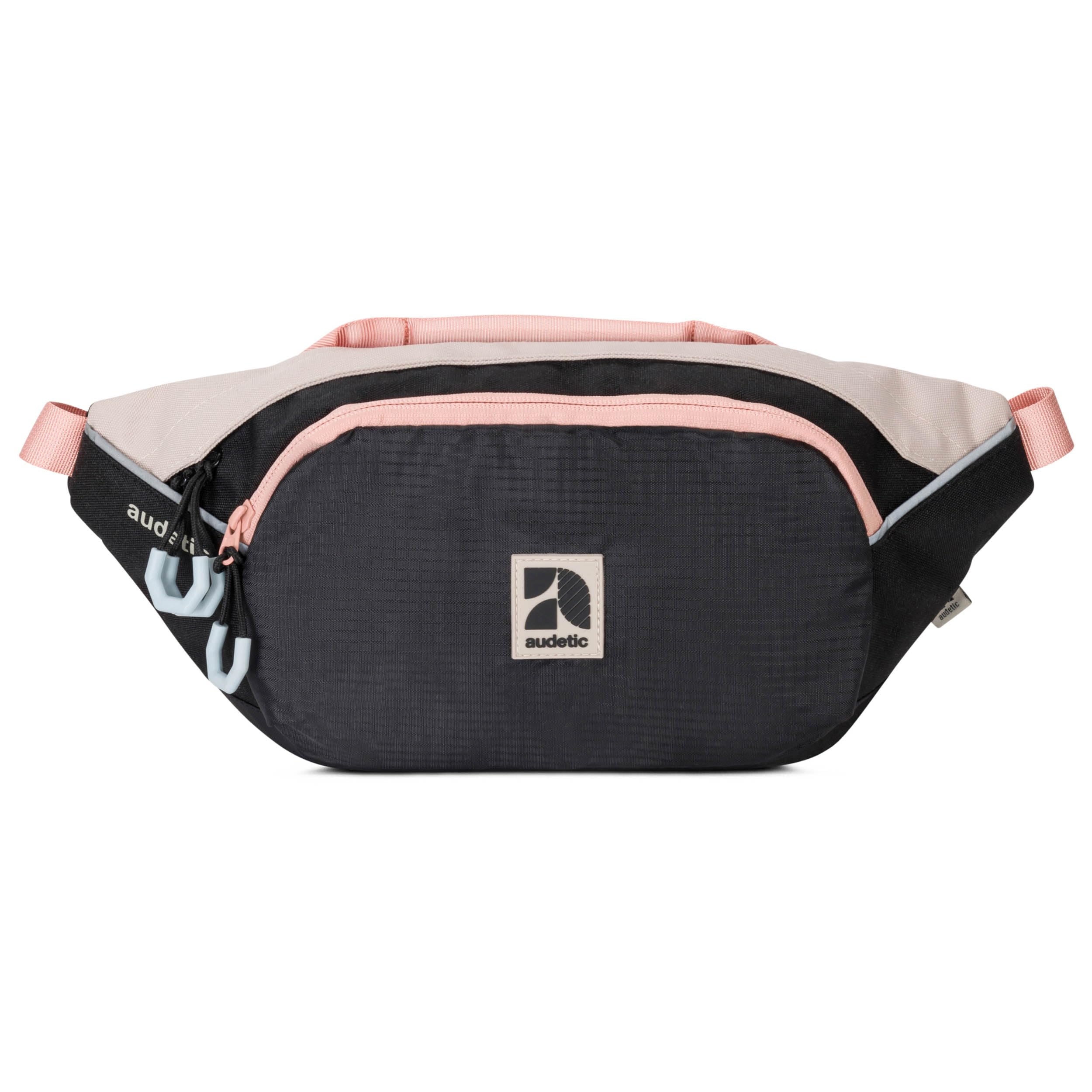 AUDETIC Bauchtasche Damen & Herren Schwarz Rosa - Drip - Gürteltasche für Sport Outdoor Stadt - Hüfttasche Stylisch für Festival - Crossbody Bag mit Gurt - Wasserabweisend