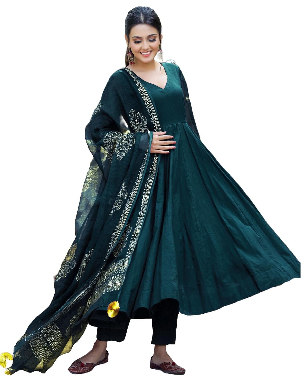 GoSriKi Women's Rayon Blend Solid Anarkali Kurta with Pant & Dupatta - Review, Price and Buying Guide