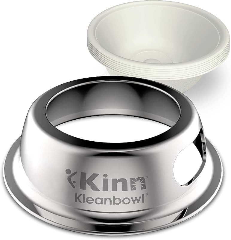 Tigela descartável para cães Kinn Kleanbowl com armação de aço inoxidável, 240 mL, KI020