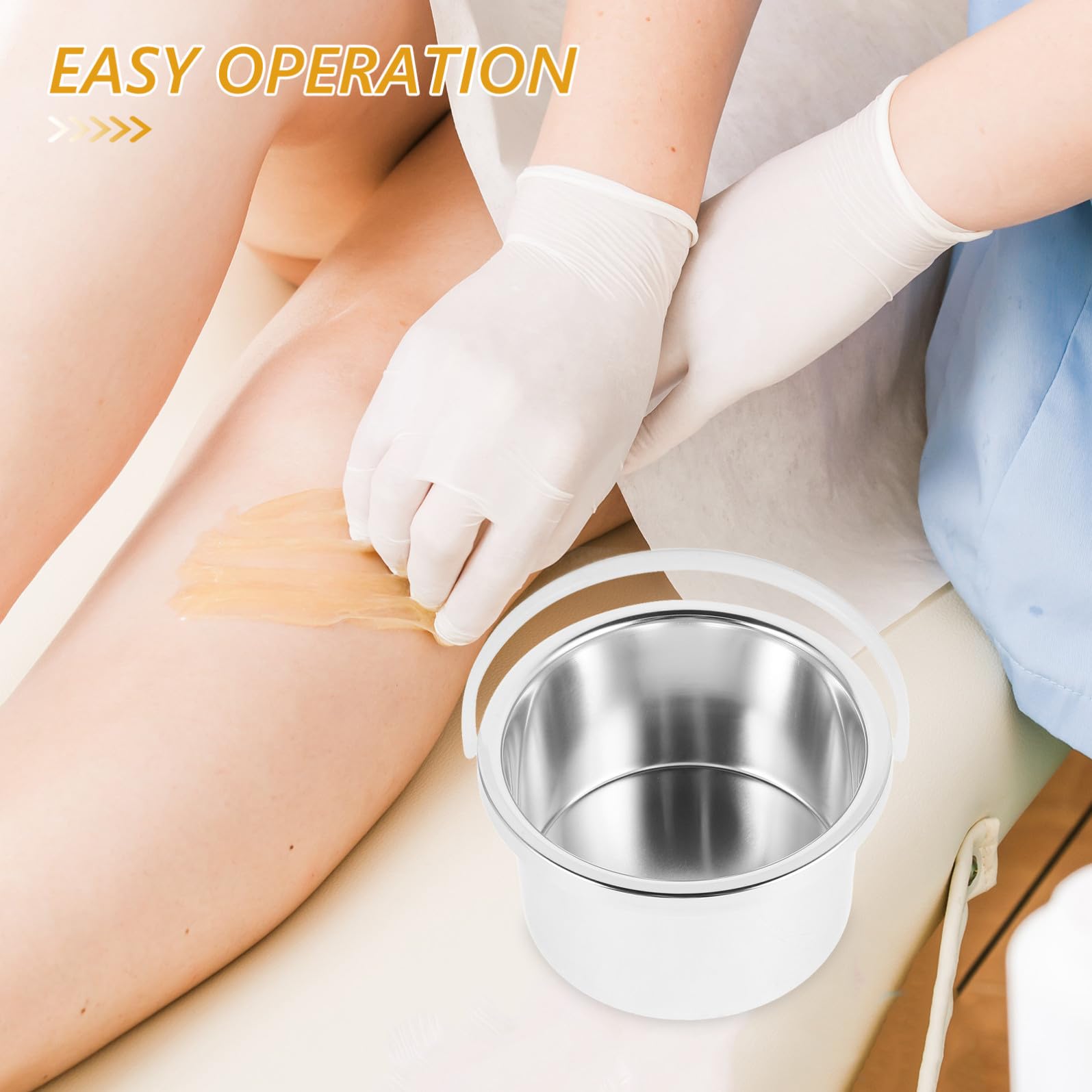 Pentola Interna di Ricambio in Lega di Alluminio da 105mm per Scaldacera, Contenitore Versatile e Facile da Usare per Depilazione e Terapia Cera Argento