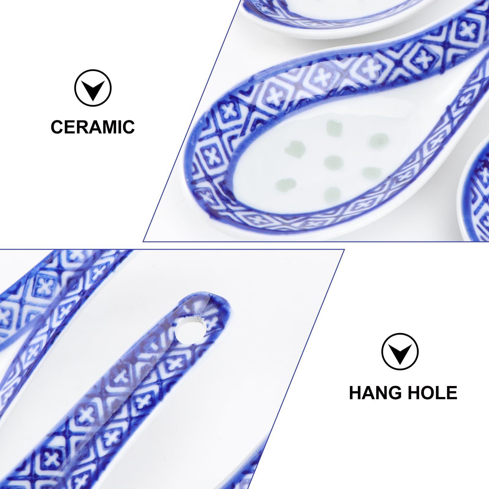 Cucchiai In Ceramica Cinesi | 4 Pezzi | Stile Retrò | Per Zuppa, Dessert, Miele | Design Elegante - Foto 2