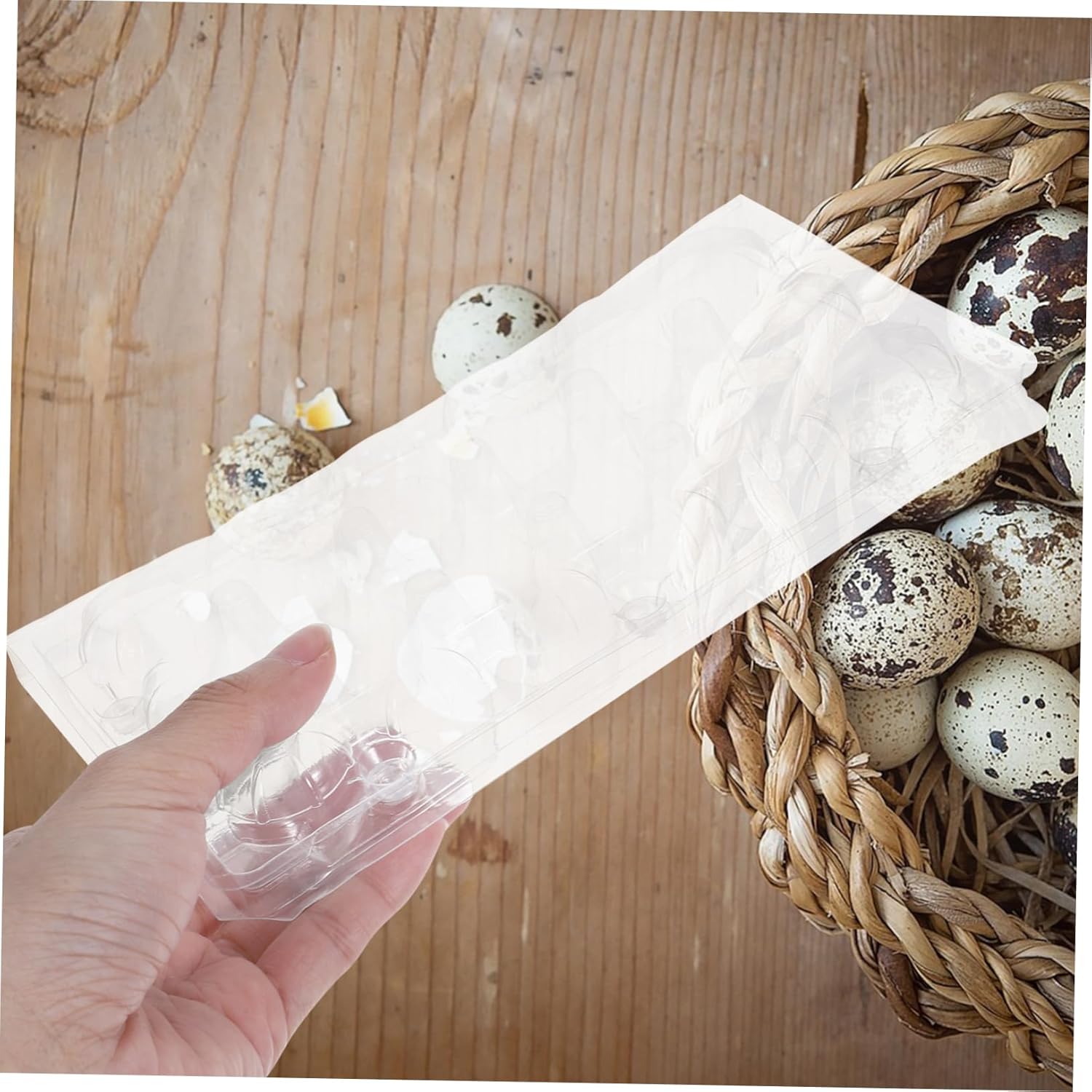 GLEAVI 25pcs Plastic Quail Storage Cartons Stackable Holder for Kitchen Organizing for Freshness for Countertop Display