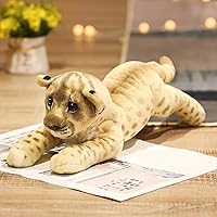 Vista 12 de Animal de peluche de guepardo de 19 pulgadas, diseño de leopardo realista, guepardo, guepardo, peluche, lindo jaguar, peluche de cumpleaños