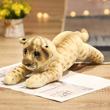 Realistic Lion Stuffed Animal 24" Large Stuffed Lion Plush | Giant stuffed cougar plush toys, cute safari plushies for kids boys girls, jungle room decor, birthday gifts