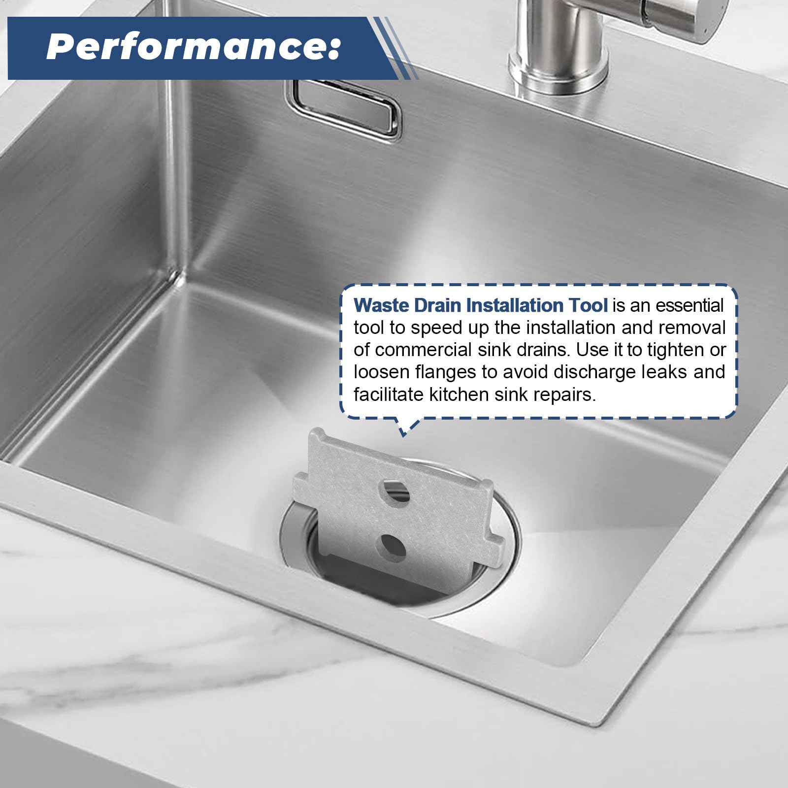 017670-45 Waste Drain Installation Tool Fit For Commercial Sink Drains...