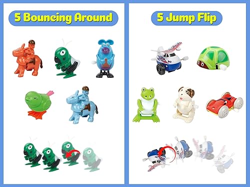 Miniatura 5 de 28 piezas surtidas de juguetes de cuerda para niños, animales de cuerda a granel, volteando, caminando, saltando, natación, juguetes para niños,