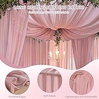 Vista 57 de Ivory Ceiling Drapes 6 Panels 5ftx10ft Wedding Arch Draping Fabric Chiffon Wedding Drapes Curtain Decorations with Rod Pocket