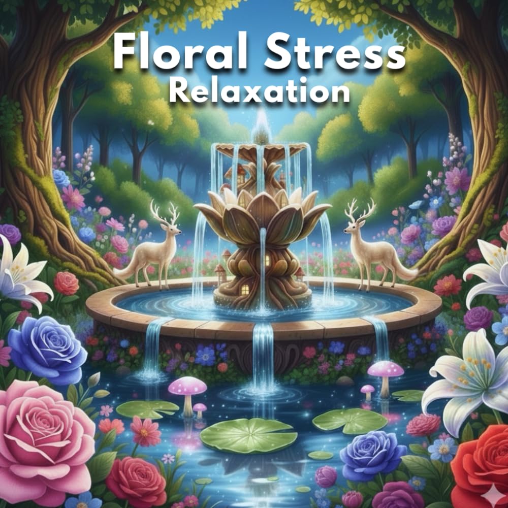 Floral Stress Relaxation: Coloring Book for Adults, with Flowers, Animals,Birds, Butterflies And Many More for Mindfulness and Stress Relief: The ... Designs for Mindfulness and Stress Relaxation
