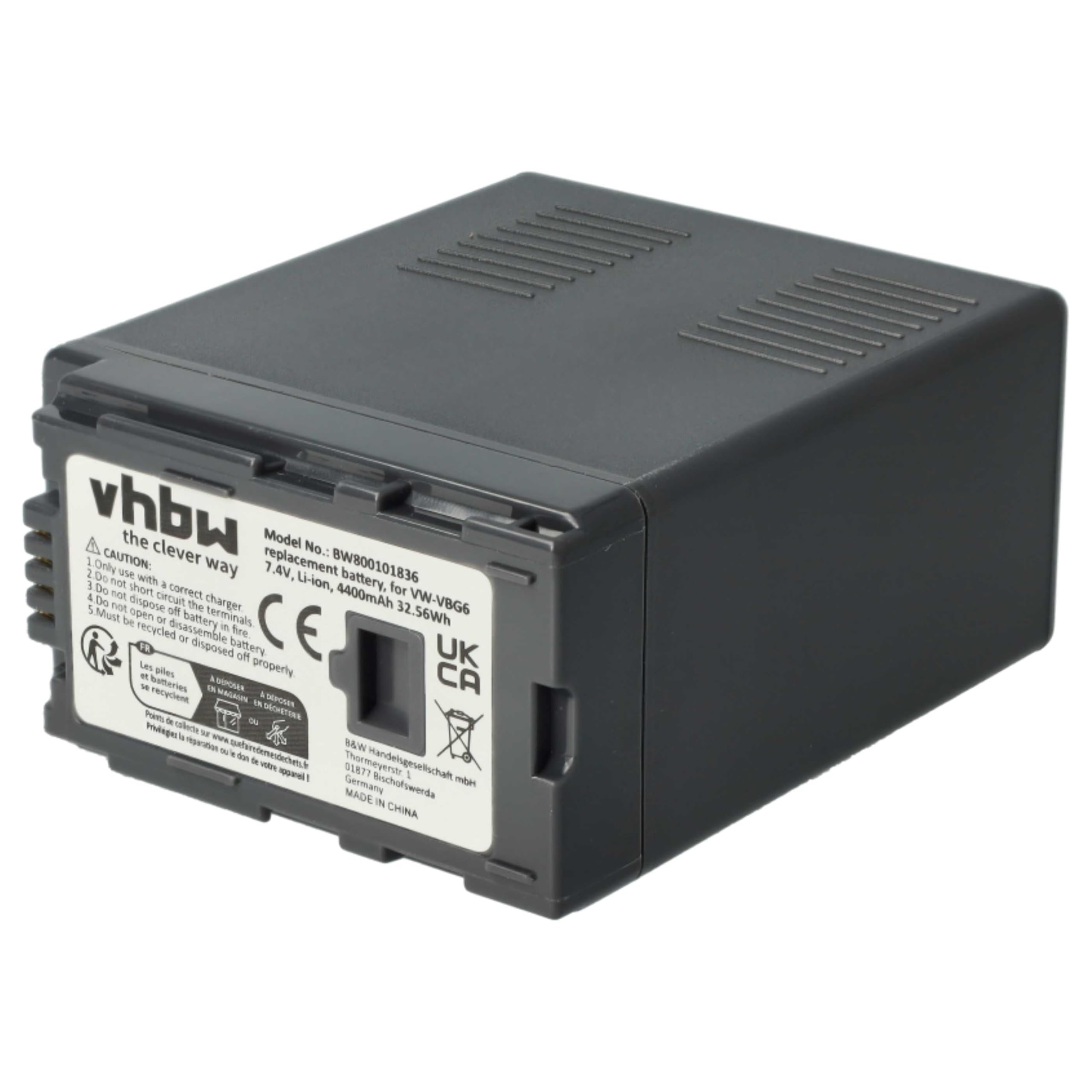 vhbw 3X batería Compatible con Panasonic AG-HMC151, AG-HMC151EU, AG-HMC70 cámara de vídeo (4400 mAh, 7,4 V, Li-Ion) con Chip