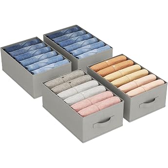Lifewit 4 Pack Drawer Organiser Clothes Foldable Cupboard Organiser