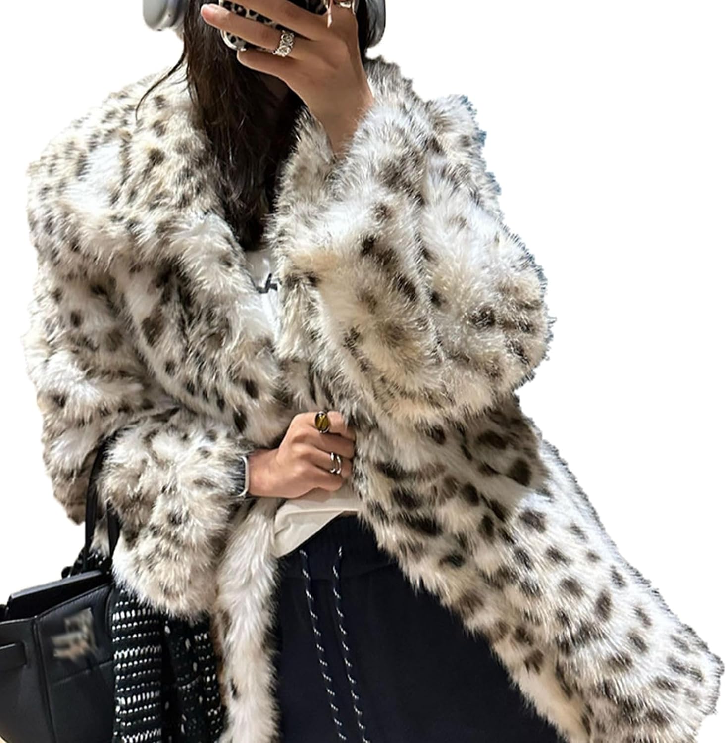 ファージャケット 動物の毛皮 服 ZARA アニマル柄フェイクファー 