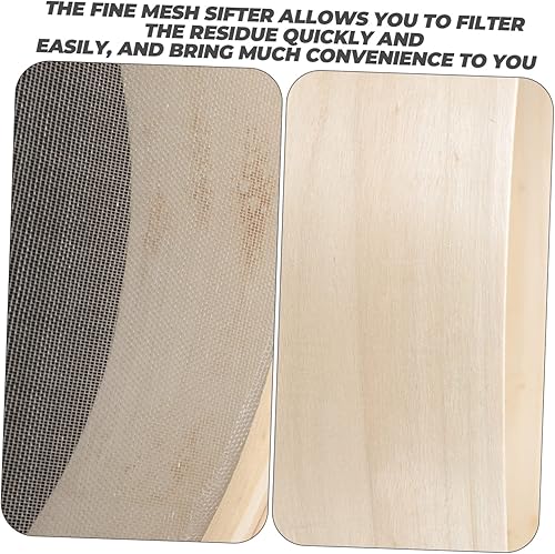 Miniatura 3 de HEMOTON 2 piezas de tamiz de harina de madera para hornear, fácil de limpiar, herramienta de tamizado de harina portátil