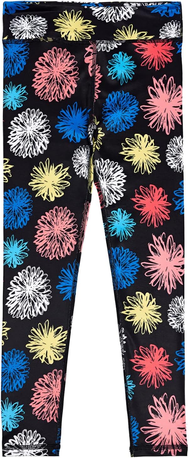 Kids Girl's Athletic Leggings Gym Workout Yoga Pants High Waist Full Length Stretchy Gymnastics Leggings Activewear
