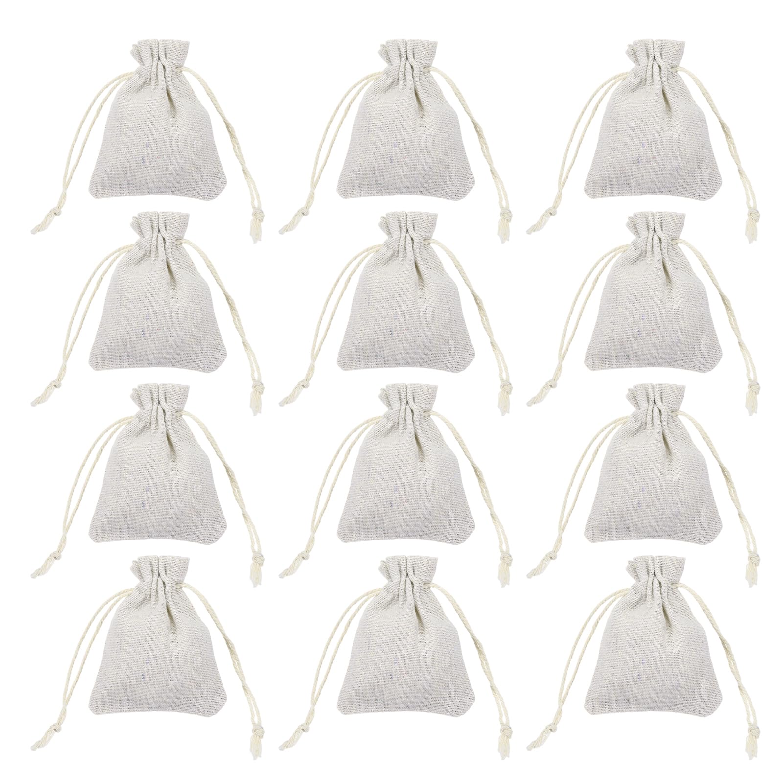 PATIKIL 12Pcs Coin Sacks Bag, 10x8cm Canvas Coin Money Cash Bag Drawstring โ image 1